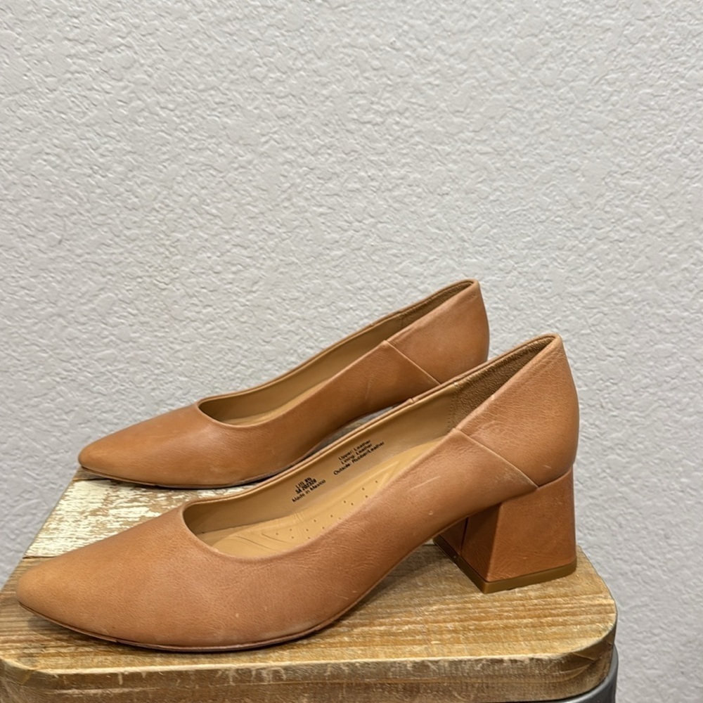 Nisolo Fiorela Go To Leather Mid Heel Caramel Size 9.5 - Picture 5 of 9